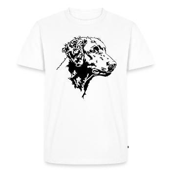 CURLY COATED RETRIEVER Portrait de chien Wilsigns - T-shirt Premium bio Homme - blanc - Devant - Nico (187cm)