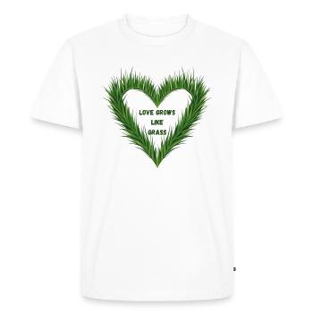 love grows like grass - T-shirt Premium bio Homme - blanc - Devant - Nico (187cm)
