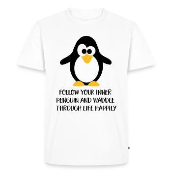 Pinguin - Men's Premium Organic T-Shirt - white - Front - Nico (187cm)
