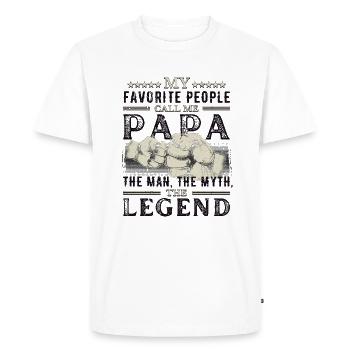Papa - The Man The Myth The Legend - Fist Bump - Men's Premium Organic T-Shirt - white - Front - Nico (187cm)