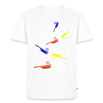 Cooking pan - Men's Premium Organic T-Shirt - white - Front - Nico (187cm)