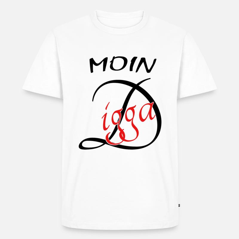 Moin Digga - Männer Premium Bio T-Shirt - Weiß