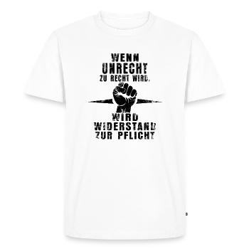 Resistance Is Mandatory - Statement Shirt - Men's Premium Organic T-Shirt - white - Front - Nico (187cm)