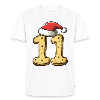 11 Numéro Noël - T-shirt Premium bio Homme - blanc - Devant - Nico (187cm)