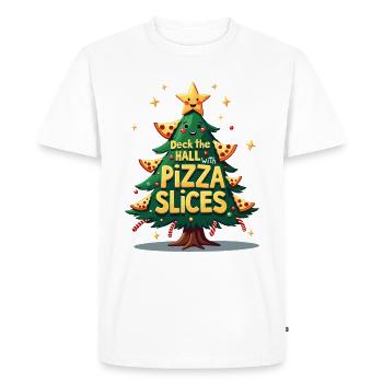 Arbre à pizza festif - T-shirt Premium bio Homme - blanc - Devant - Nico (187cm)