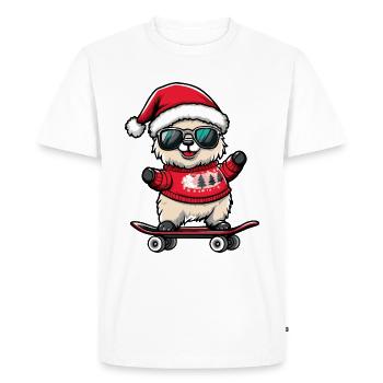 Alpaca Llama Christmas Funny - Men's Premium Organic T-Shirt - white - Front - Nico (187cm)