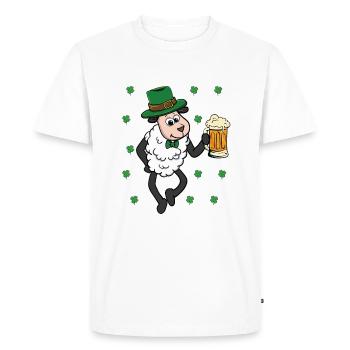 Le jour de la Saint Patrick Leprechaun Sheep Shepherd Shepherd - T-shirt Premium bio Homme - blanc - Devant - Nico (187cm)