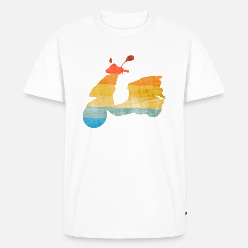 Motorroller Roller Moped - Männer Premium Bio T-Shirt - Weiß