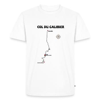 Col du Galibier 2642 m serpentine en France - T-shirt Premium bio Homme - blanc - Devant - Nico (187cm)
