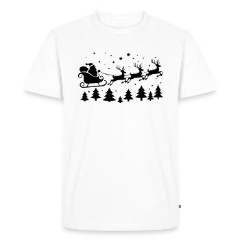 Père Noël Traîneau Renne Père Noël Silhouette - T-shirt Premium bio Homme - blanc - Devant - Nico (187cm)