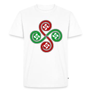 Croix du pays Basque - T-shirt Premium bio Homme - blanc - Devant - Nico (187cm)