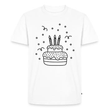 Birthday cake (birthday cake) - Men's Premium Organic T-Shirt - white - Front - Nico (187cm)