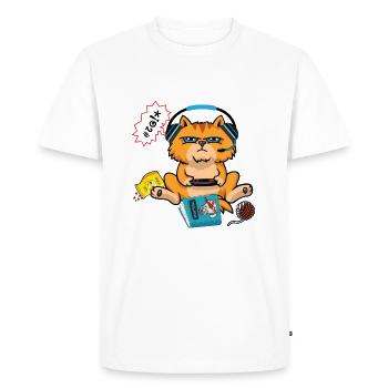 Chemise cadeau chat Gaming Gamer Gamer - T-shirt Premium bio Homme - blanc - Devant - Nico (187cm)