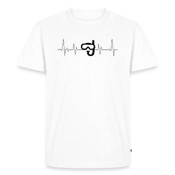 Diving Snorkeling Heart Line Vacation Sea - Men's Premium Organic T-Shirt - white - Front - Nico (187cm)