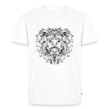 lion mandala - Men's Premium Organic T-Shirt - white - Front - Nico (187cm)