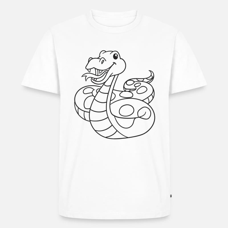 Schlange, Schlangen, Geschenk, Geschenkidee - Männer Premium Bio T-Shirt - Weiß