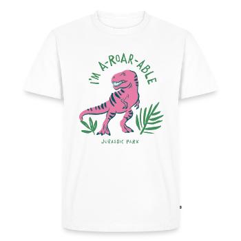 Jurassic Park T-Rex I'm A-ROAR-ABLE - Men's Premium Organic T-Shirt - white - Front - Nico (187cm)