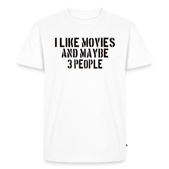 REGARDER LE FILM: J'aime les films et peut-être 3 personnes - T-shirt Premium bio Homme - blanc - Devant - Nico (187cm)