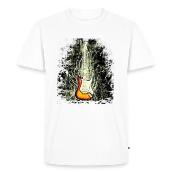 guitare - T-shirt Premium bio Homme - blanc - Devant - Nico (187cm)