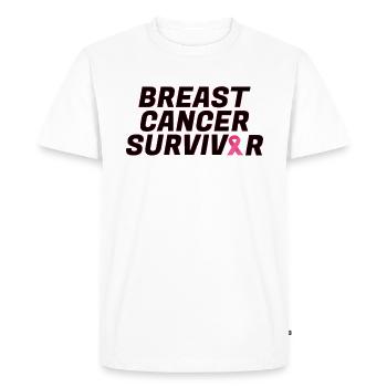 Cancer du sein: survivant du cancer - T-shirt Premium bio Homme - blanc - Devant - Nico (187cm)