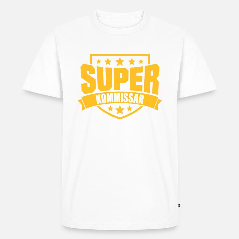 Super Kommissar - Männer Premium Bio T-Shirt - Weiß