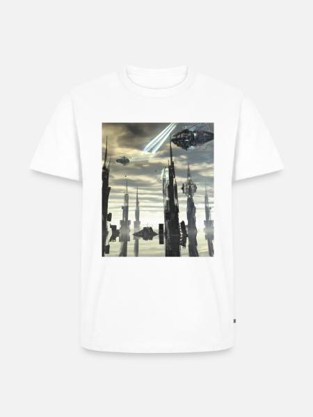 Fantasie Science Fiction Stadt - Männer Premium Bio T-Shirt -
