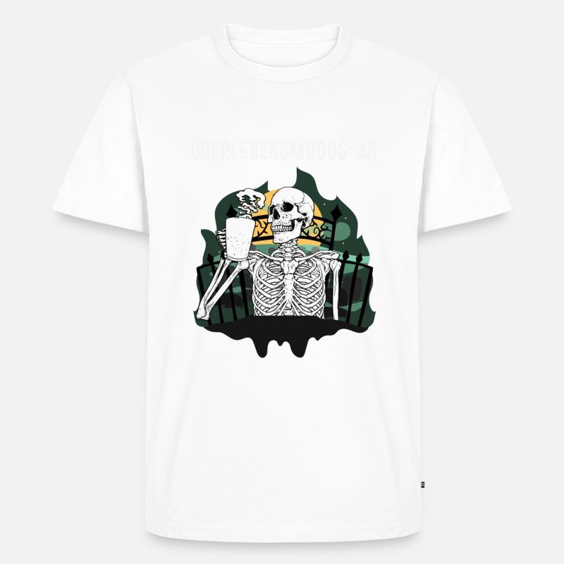 Überlebensmodus: An - Männer Premium Bio T-Shirt - Weiß