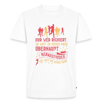 Running: How far can you go? - Men's Premium Organic T-Shirt - white - Front - Nico (187cm)