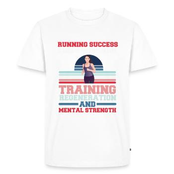 Running Success Training mentally strenuous - Men's Premium Organic T-Shirt - white - Front - Nico (187cm)