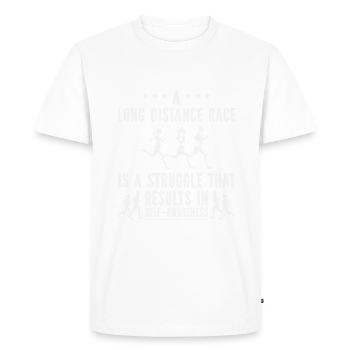 A long-distance run ensures self-awareness - Men's Premium Organic T-Shirt - white - Front - Nico (187cm)