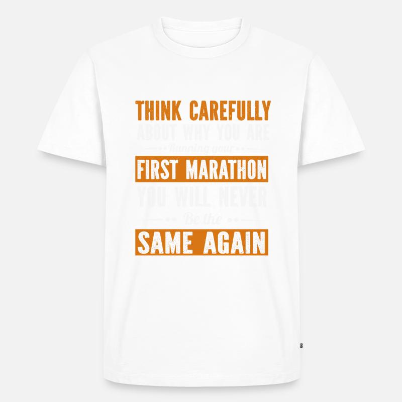 First Marathon - Männer Premium Bio T-Shirt - Weiß