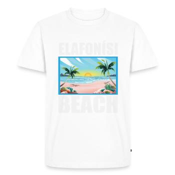 Plage d’Elafonisi - T-shirt Premium bio Homme - blanc - Devant - Nico (187cm)