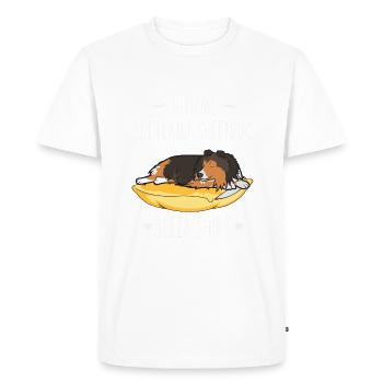 Chemise de sommeil officielle Shetland Sheepdog - T-shirt Premium bio Homme - blanc - Devant - Nico (187cm)