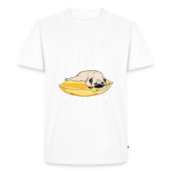 Chemise de sommeil officielle Carlin - T-shirt Premium bio Homme - blanc - Devant - Nico (187cm)