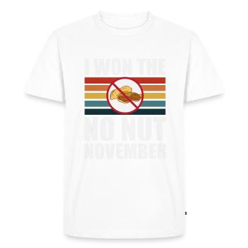 No Nut November won - Men's Premium Organic T-Shirt - white - Front - Nico (187cm)
