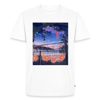 Les montagnes du Japon - T-shirt Premium bio Homme - blanc - Devant - Nico (187cm)