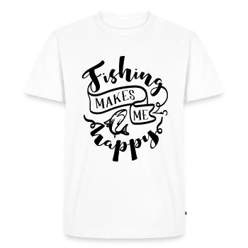 Fishing makes me happy - Men's Premium Organic T-Shirt - white - Front - Nico (187cm)