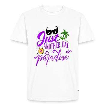 Juste un autre jour au paradis - T-shirt Premium bio Homme - blanc - Devant - Nico (187cm)