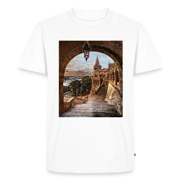 Fisherman's Bastion, Budapest, Hungary - Men's Premium Organic T-Shirt - white - Front - Nico (187cm)