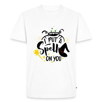 Je t’ai jeté un sort - T-shirt Premium bio Homme - blanc - Devant - Nico (187cm)