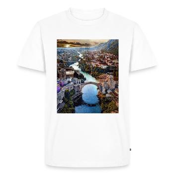 Mostar, Bosnia-Herzegovina, Europe - Men's Premium Organic T-Shirt - white - Front - Nico (187cm)