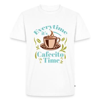 Amateur de Cafecito Buvant du café cubain Cafecito Mix - T-shirt Premium bio Homme - blanc - Devant - Nico (187cm)