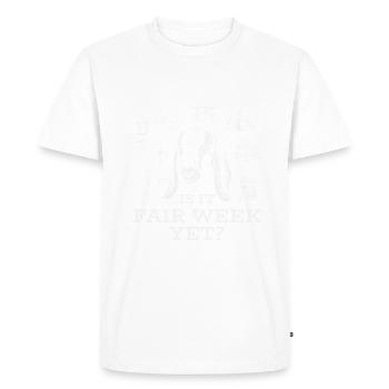 Nubian Goat: Fair Week Countdown Tee - Men's Premium Organic T-Shirt - white - Front - Nico (187cm)