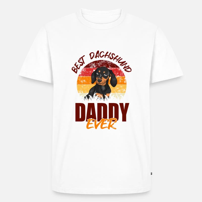 Bester Dackel-Daddy aller Zeiten - Männer Premium Bio T-Shirt - Weiß