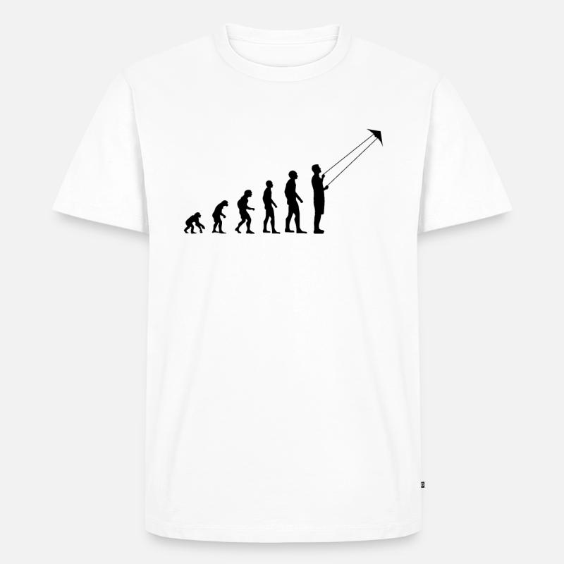 Drachenfliegen Evolution Drachensteigen Geschenk - Männer Premium Bio T-Shirt - Weiß