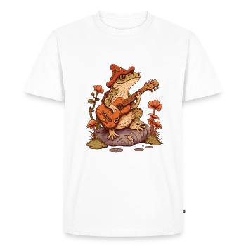 Cottagecore Frog Guitar - Men's Premium Organic T-Shirt - white - Front - Nico (187cm)