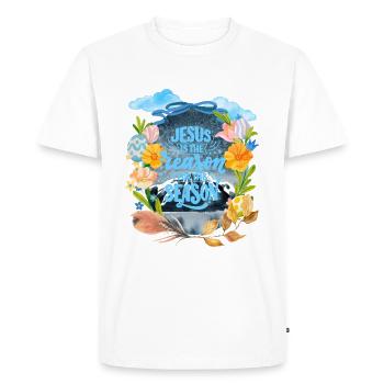 JESUS IS THE REASON FOR THE SEASON - Men's Premium Organic T-Shirt - white - Front - Nico (187cm)