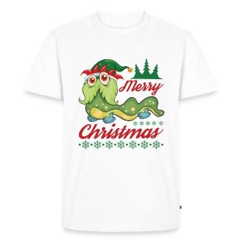 Joyeux Noël et Joyeux Réveillon de Noël - T-shirt Premium bio Homme - blanc - Devant - Nico (187cm)