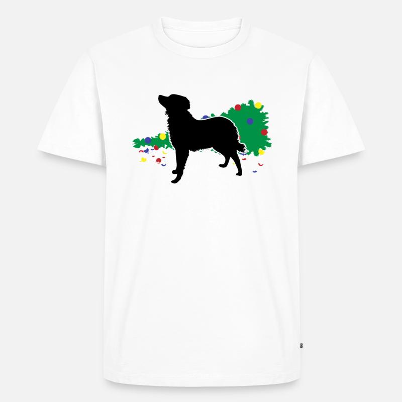 Chaos Hund Weihnachtsbaum Umfall Spaß - Männer Premium Bio T-Shirt - Weiß