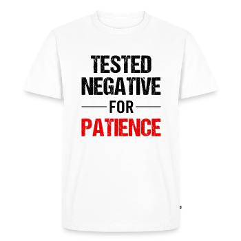 La patience - une vertu de force - T-shirt Premium bio Homme - blanc - Devant - Nico (187cm)